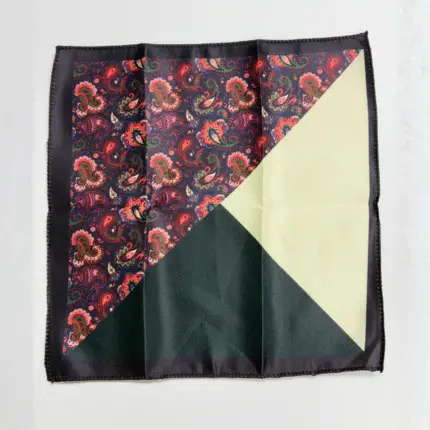 Maroon Contrast Paisley Pocket Square